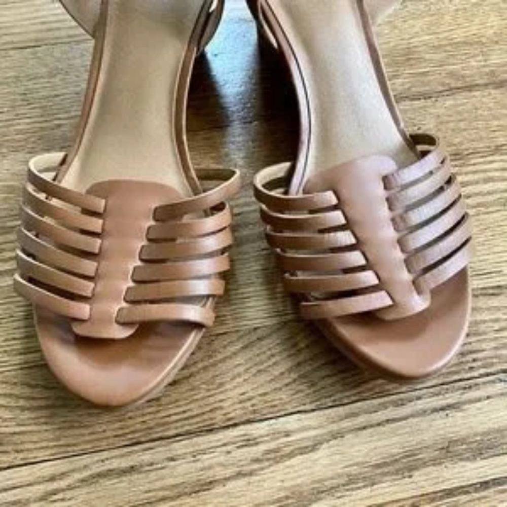 Susina Tan Multi-Strap Ankle Strap Sandals for Women - Picture 3 of 10